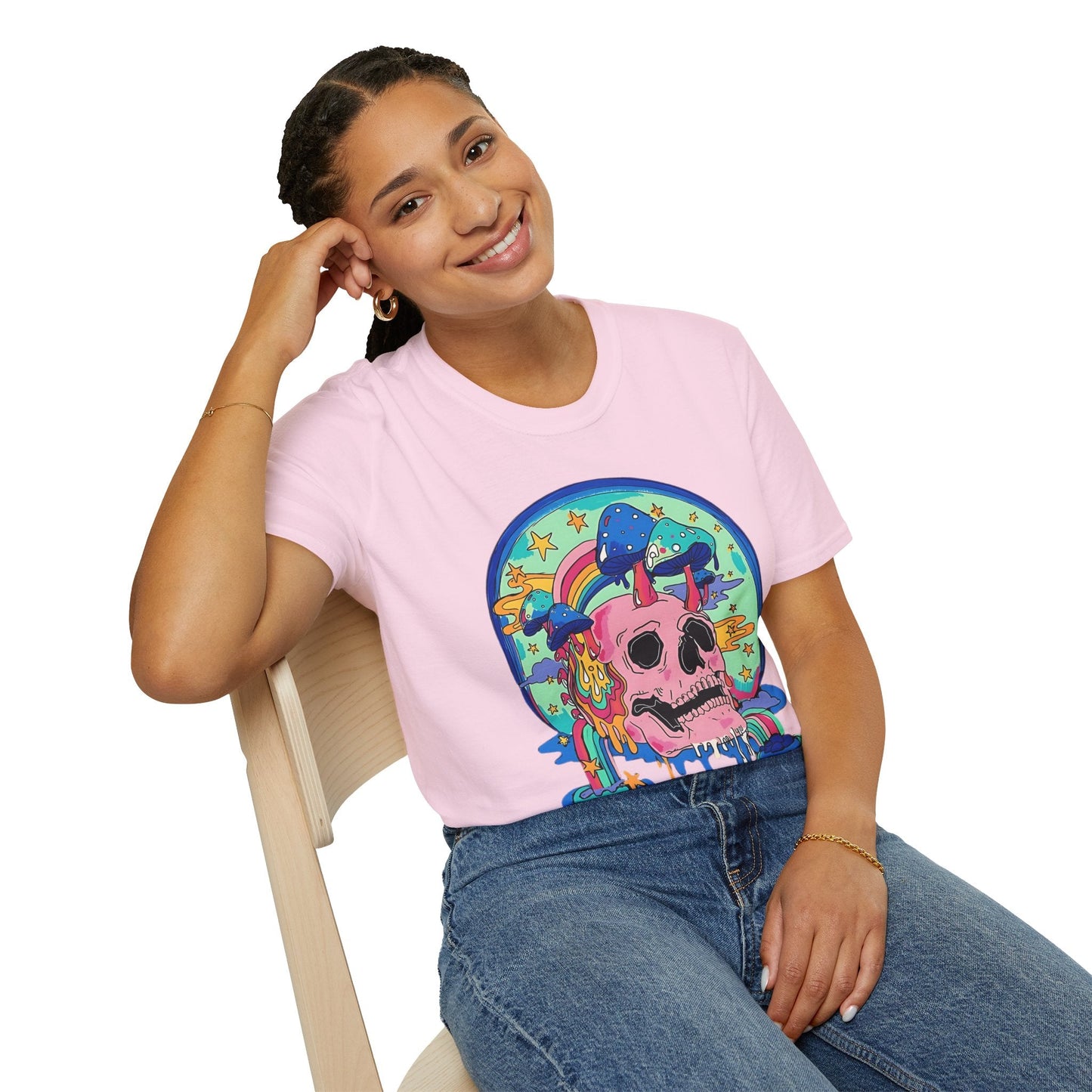 Skull Graphic Tee Unisex Gildan Softstyle 64000 100 Cotton Short Sleeve Shirt Art Design