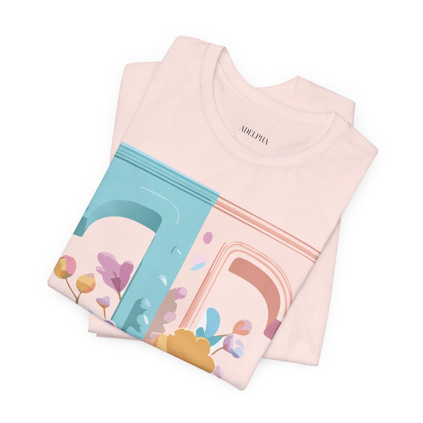 Unisex Short Sleeve Letter T Graphic Featuring Vintage Inspired Artwork