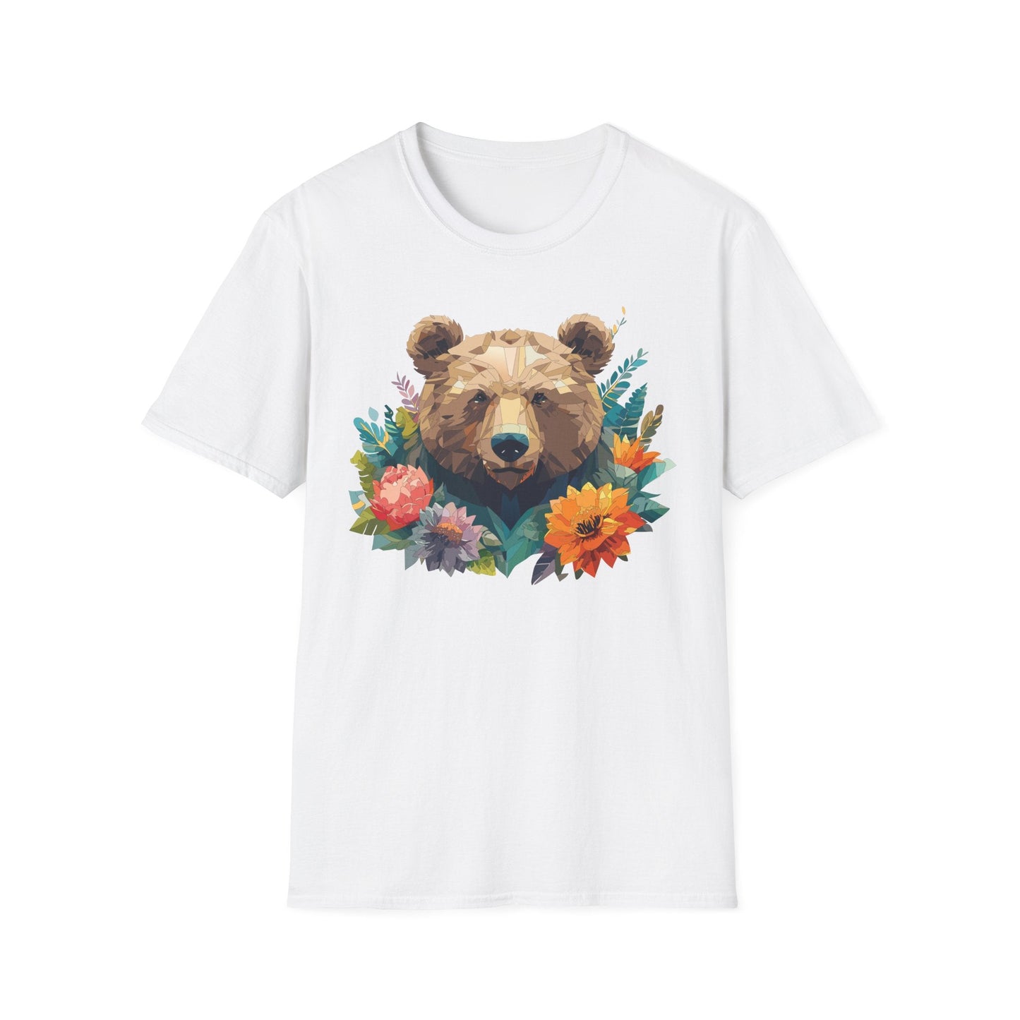 Bear T Shirt Unisex Softstyle Tee 100 Percent Ring Spun Cotton Gildan 64000 Comfortable
