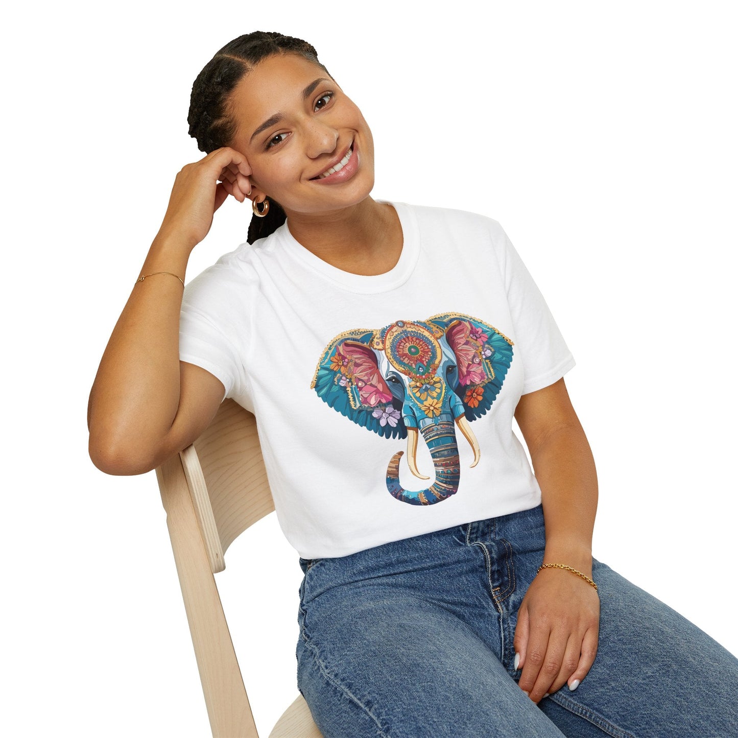 Unisex Elephant Graphic T Shirt Cartoon Elephant Tee Gildan Softstyle 64000 Premium Cotton
