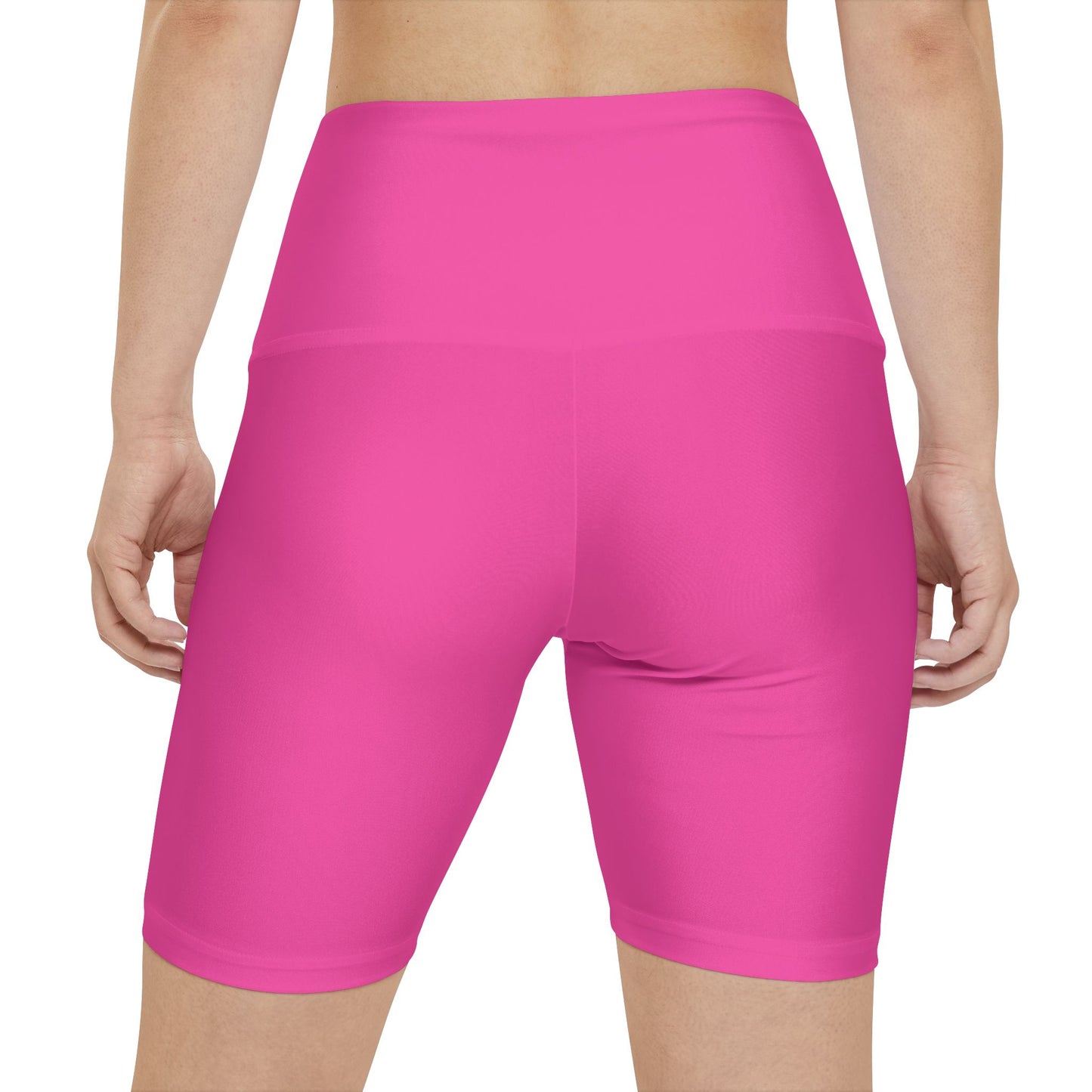 Deep Pink Women's Workout Shorts — Solid High-Waist Biker Shorts for Exercise & Everyday Wear