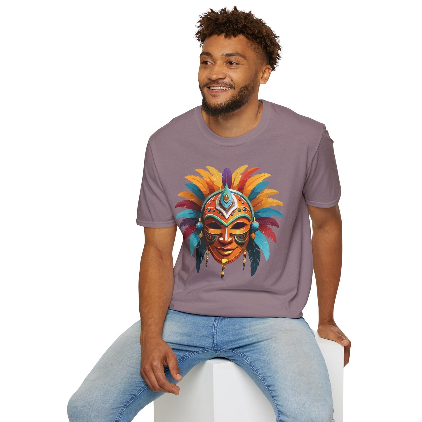 Mask Tee Shirt Unisex Softstyle 100 Percent Ring Spun Cotton Masquerade Tees For Comfort