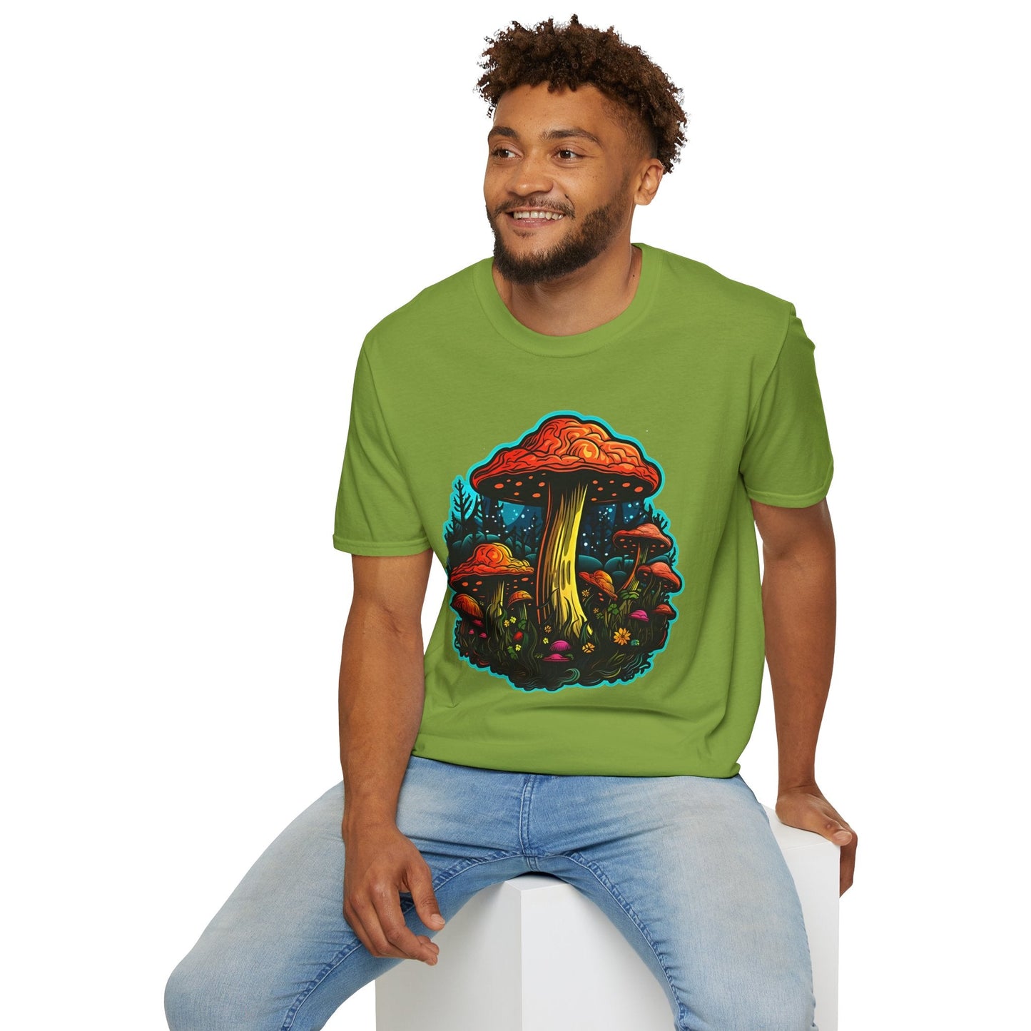 Mashroom Tee Shirt Unisex Softstyle 64000 With Funny Mashroom Fungus Graphic Design