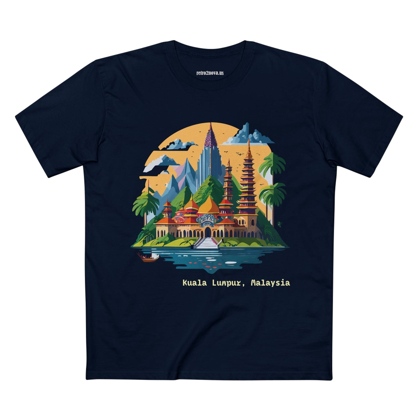 Travel Shirt Kuala Lumpur Tourist Shirt Unisex Premium Cotton Art Tee Retro2Nova Original Design