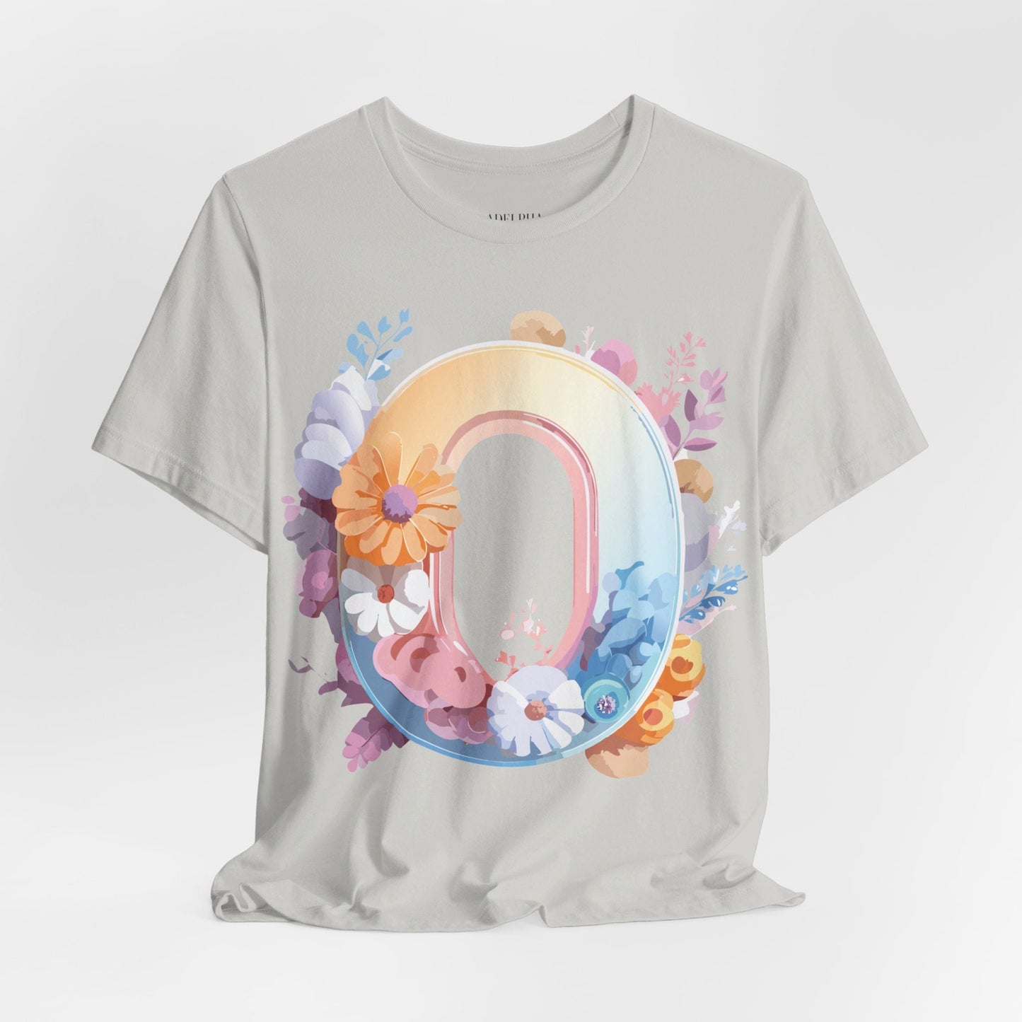 Letter O Graphic Tee Unisex Shirt Adelpha Vintage Inspired Art Design Short Sleeve