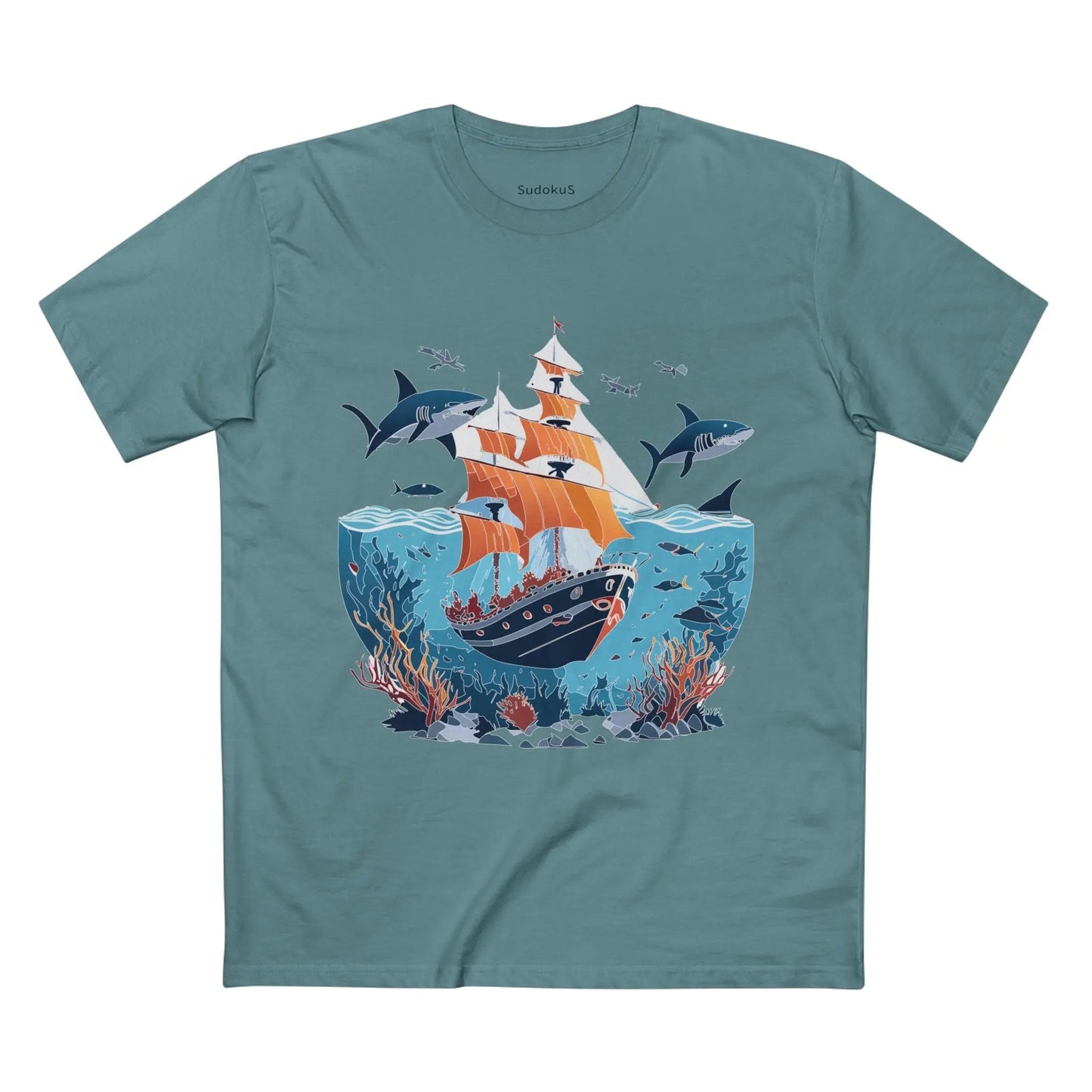 Ocean Coast Graphic Unisex 100 Cotton Staple Tee 22