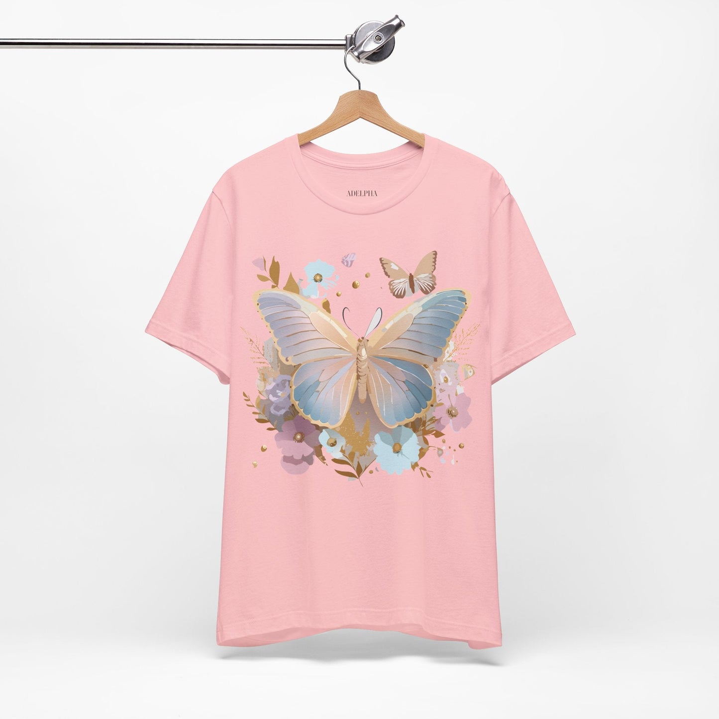 Butterfly Graphic Unisex 100 Cotton Lightweight Vintage Floral Design Jersey Tee 11