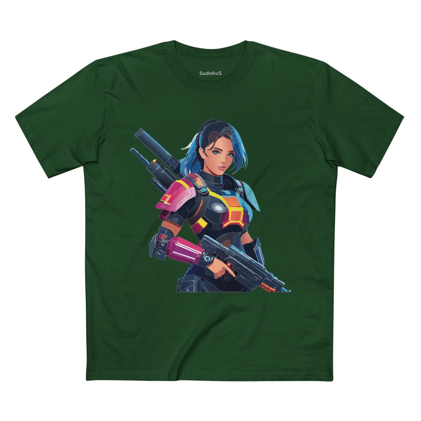Army-woman Graphic Unisex 100 Cotton Staple Tee 21