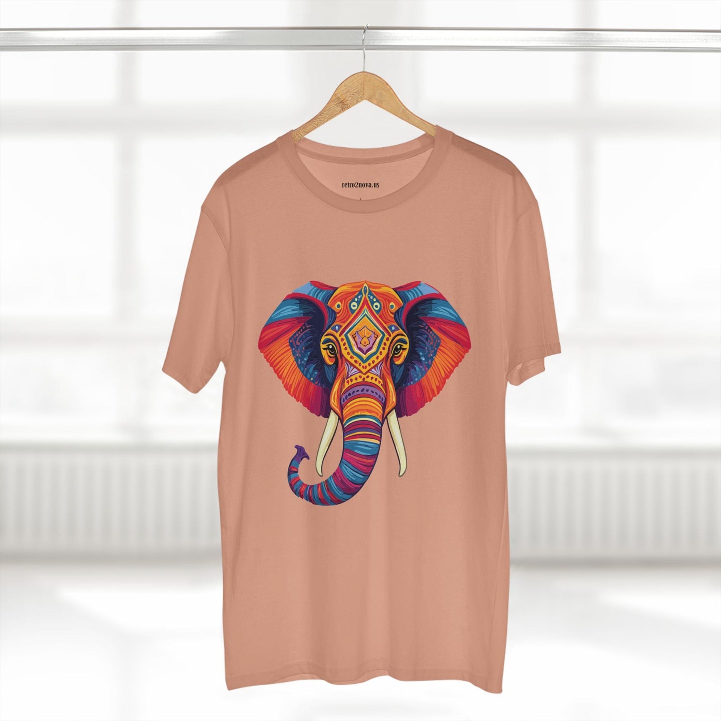 Elephant Animal Shirt Unisex Premium Cotton Tee With Original Art Design From Retro2Nova Art Collection