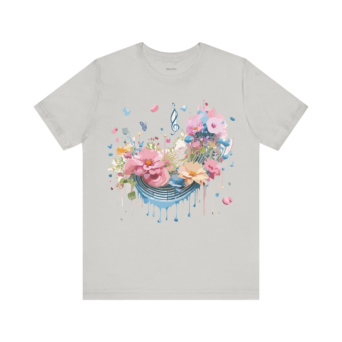 Music Graphic Unisex Cotton Bella+Canvas Tee with Art Design m163
