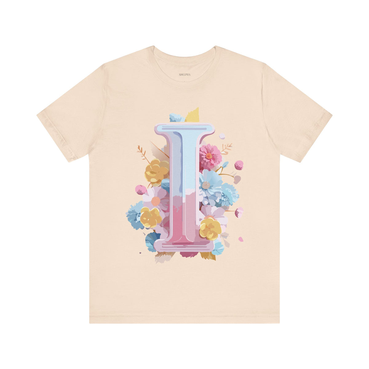 Letter I Graphic Unisex Cotton Bella+Canvas Tee with Art Letter Design