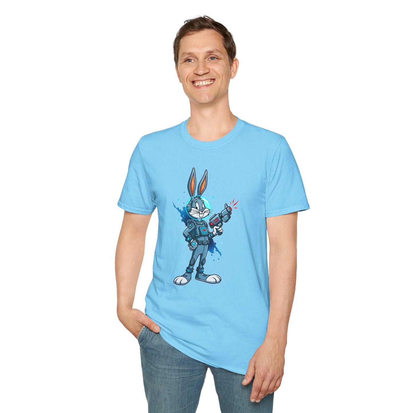 Bugs Bunny Shirt Unisex Gildan Softstyle 64000 Cartoon Tee 100 Percent Ring Spun Cotton