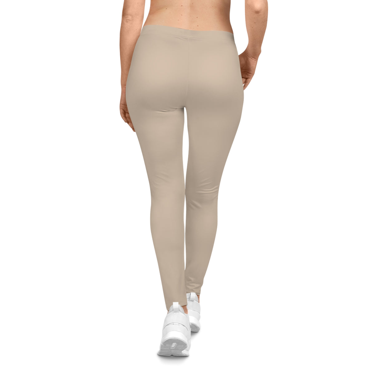Beach Sand Tan Color Women's Poly-Span Casual Leggings XS-2XL
