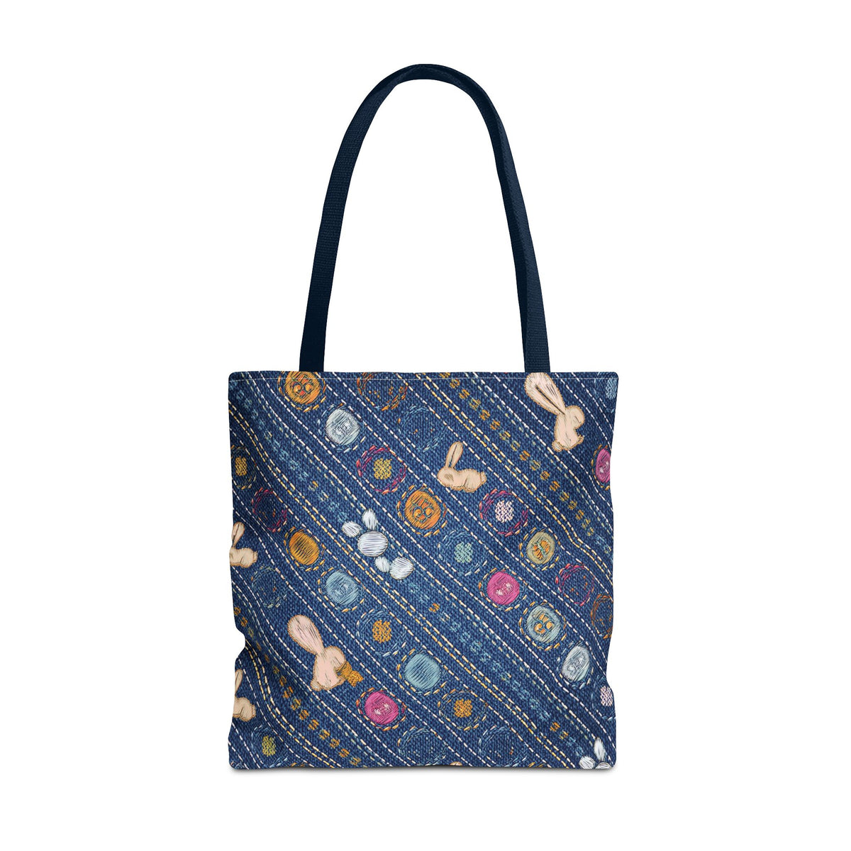 Easter Graphic Design Denim Fabric Imitation Print Unisex Canvas Bag Poly Spun 3 Sizes Tote Bag 204-11