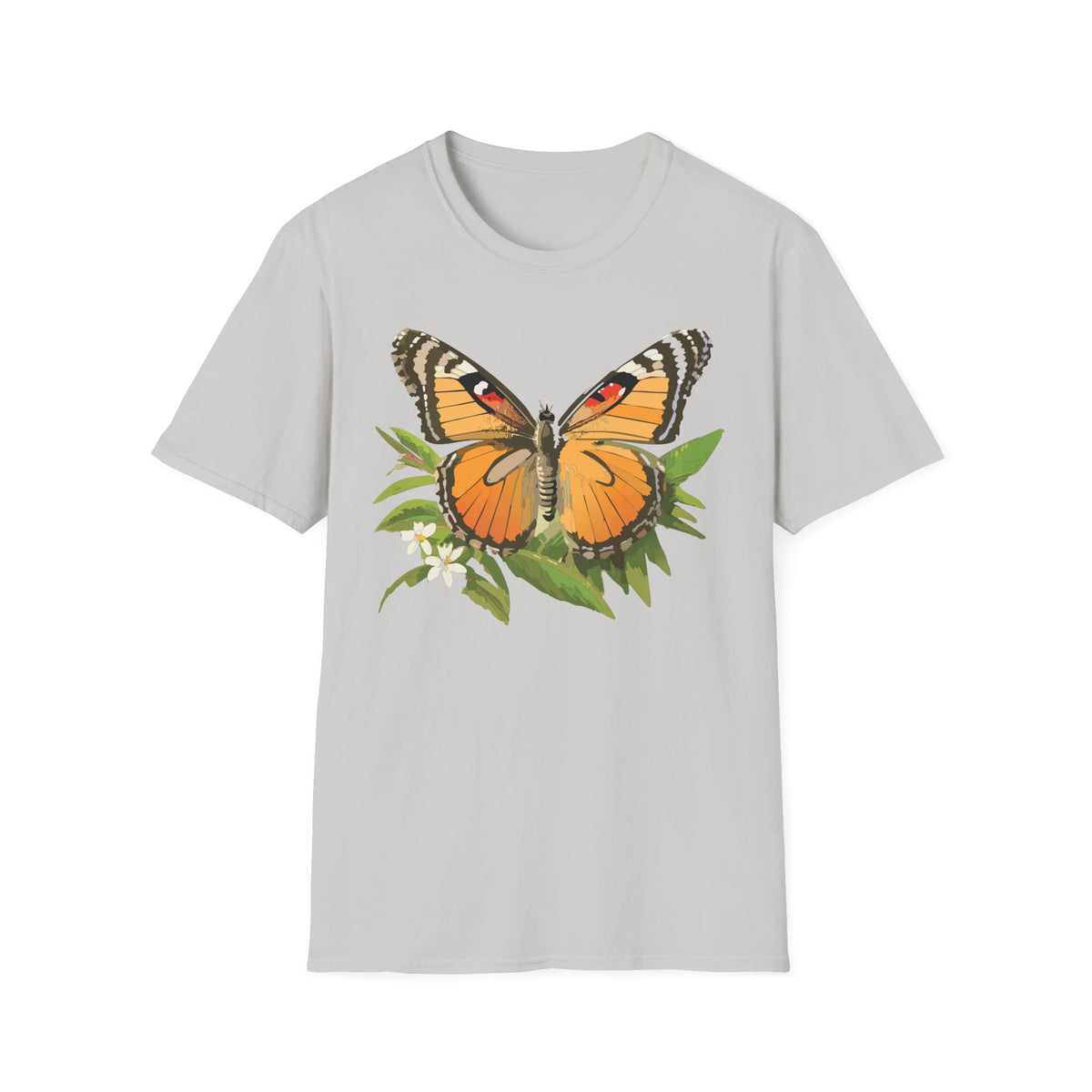 Butterfly Nature T-Shirt — Orange Monarch Illustration Graphic Tee Unisex 100 Cotton Gildan T-Shirt