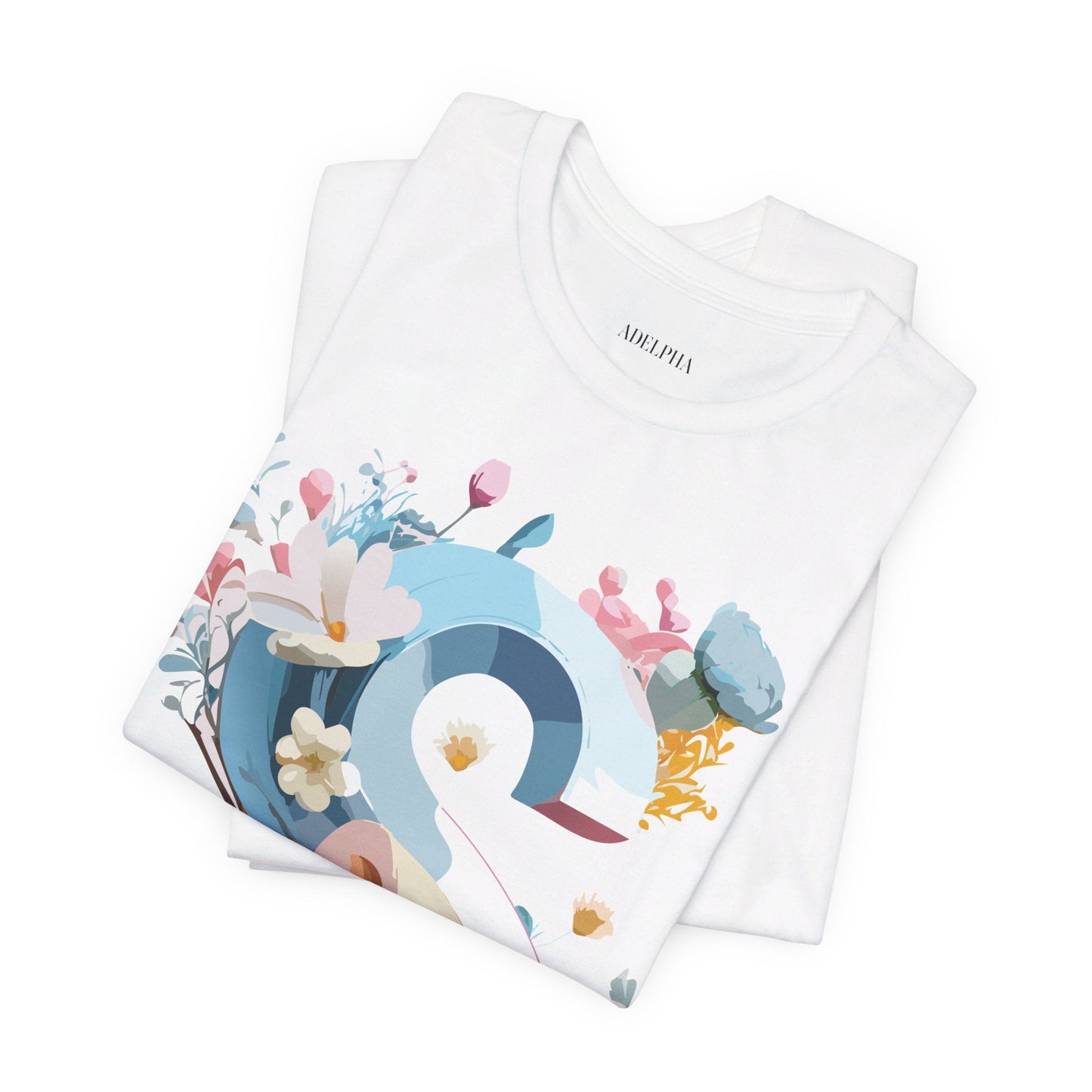 Letter S Shirt Graphic Tee Unisex Short Sleeve Vintage Inspired Adelpha Art Design