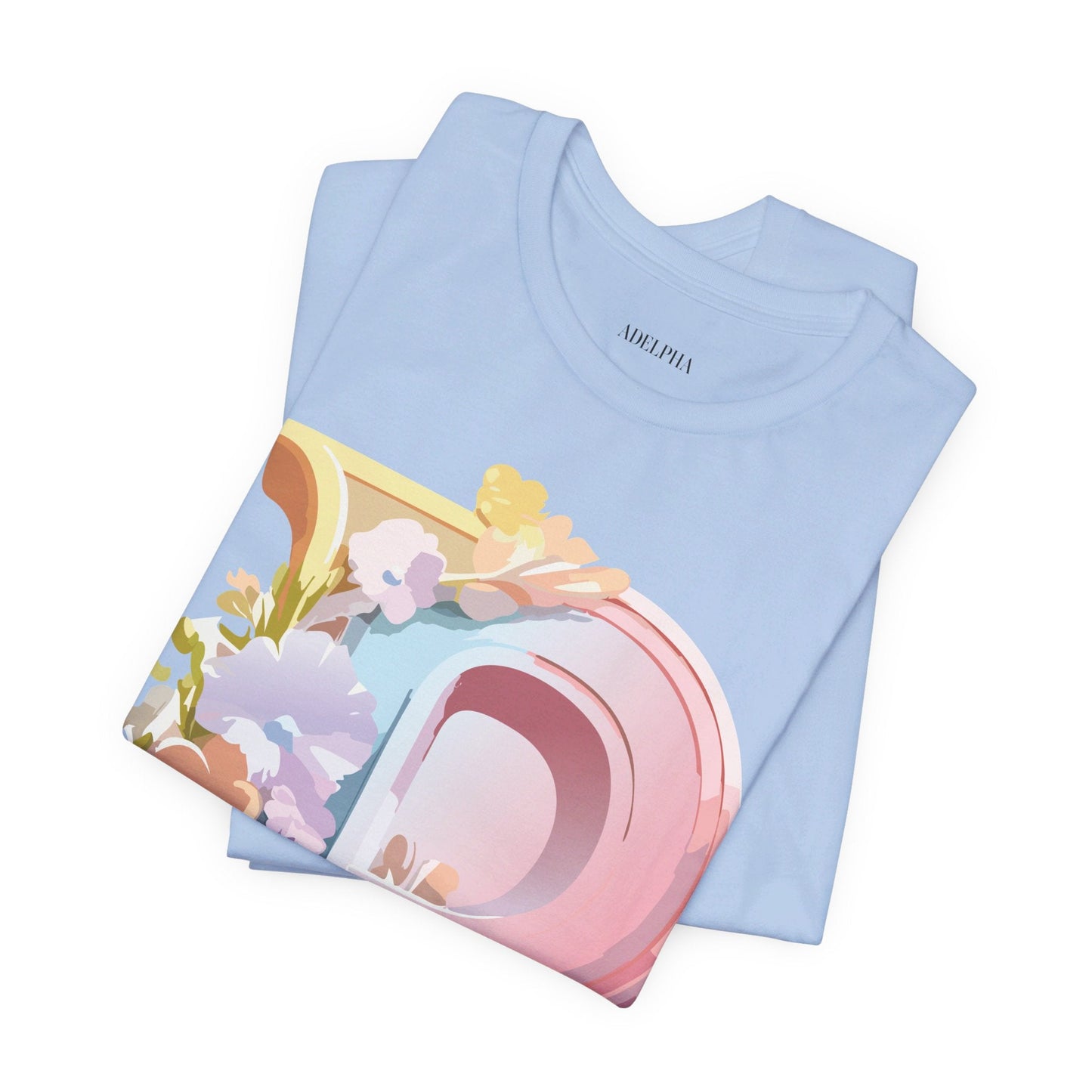 Adelpha Letter P Graphic Tee Unisex Vintage Inspired Art Design Jersey Short Sleeve Shirt