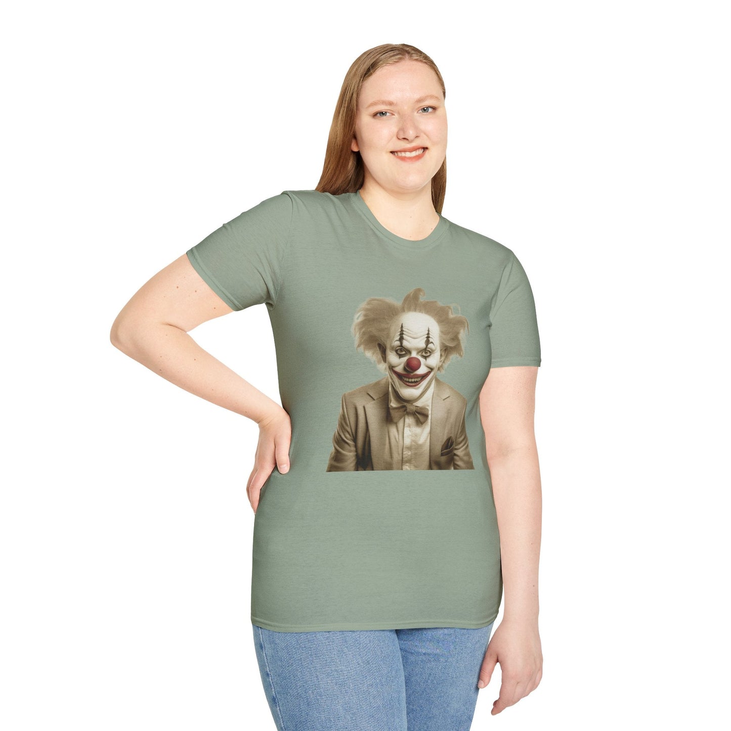 Unisex Clown Shirt Funny Man Circus Tee Softstyle 64000 Cotton Gildan Tee Lightweight Breathable