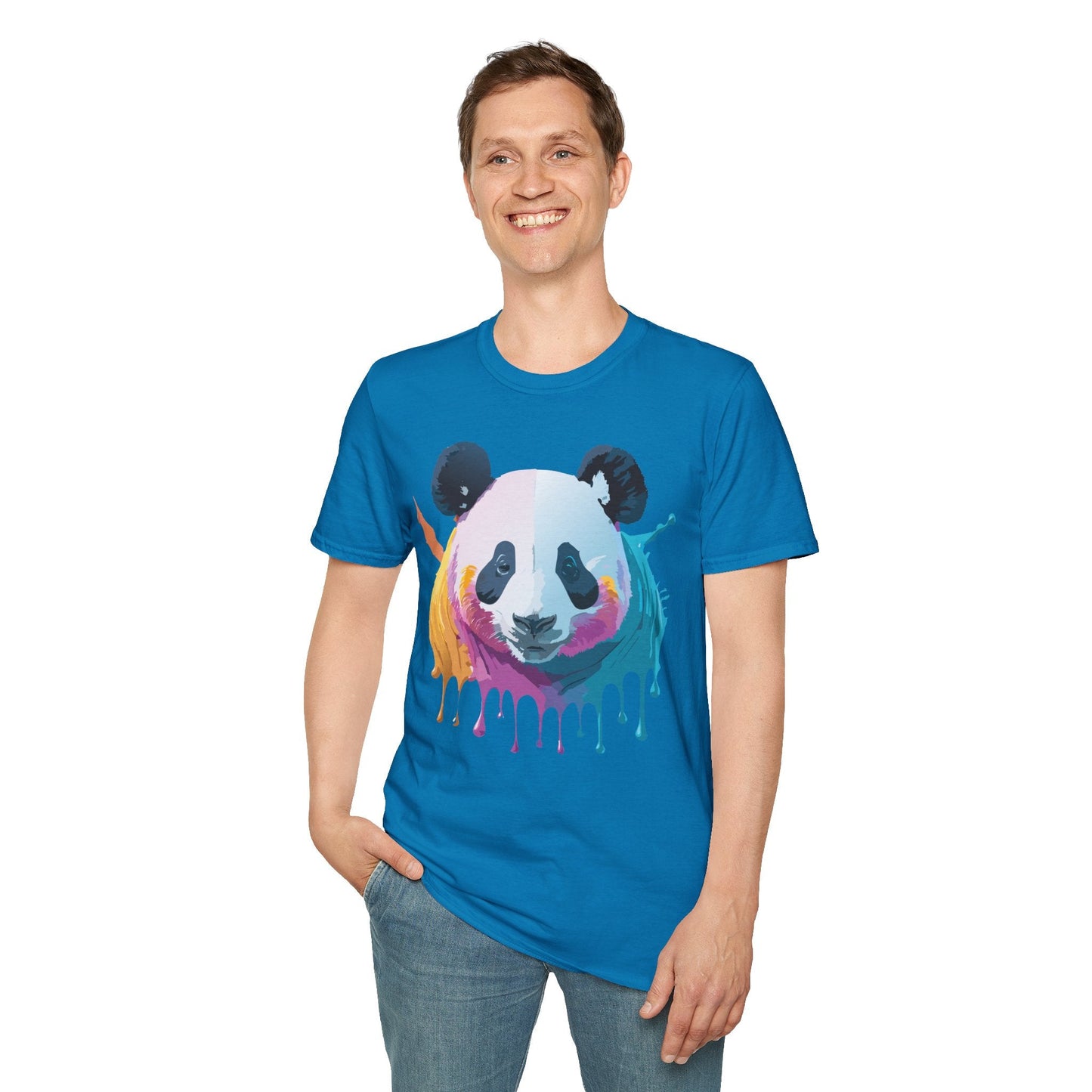 Panda Shirt Unisex T Shirt Softstyle Gildan 64000 100 Percent Ring Spun Cotton Animal Tee