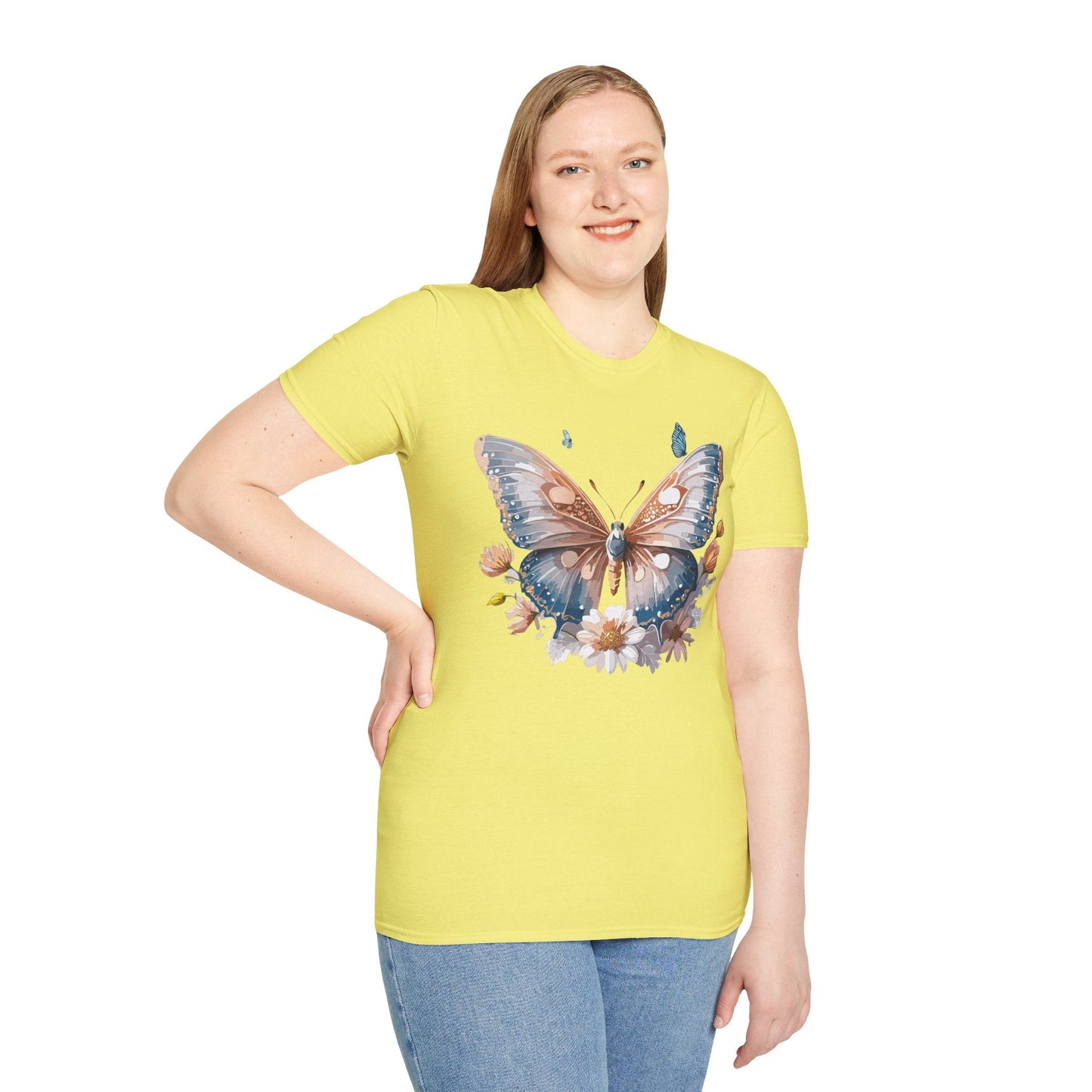 Butterfly Shirt Unisex Monarch Design Gildan 64000 Ring Spun Cotton Softstyle Tee For Comfort