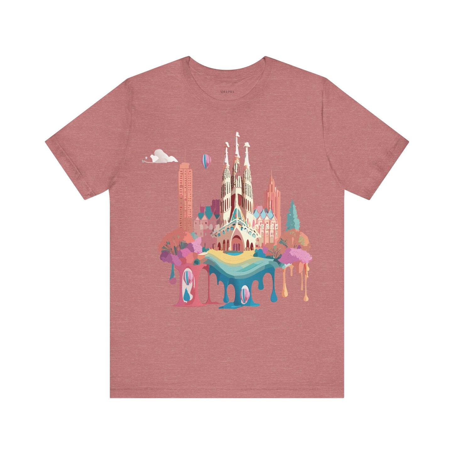 Adelpha Graphic Tee Barcelona Style Unisex Jersey Short Sleeve Vintage Inspired Shirt Casual Wear