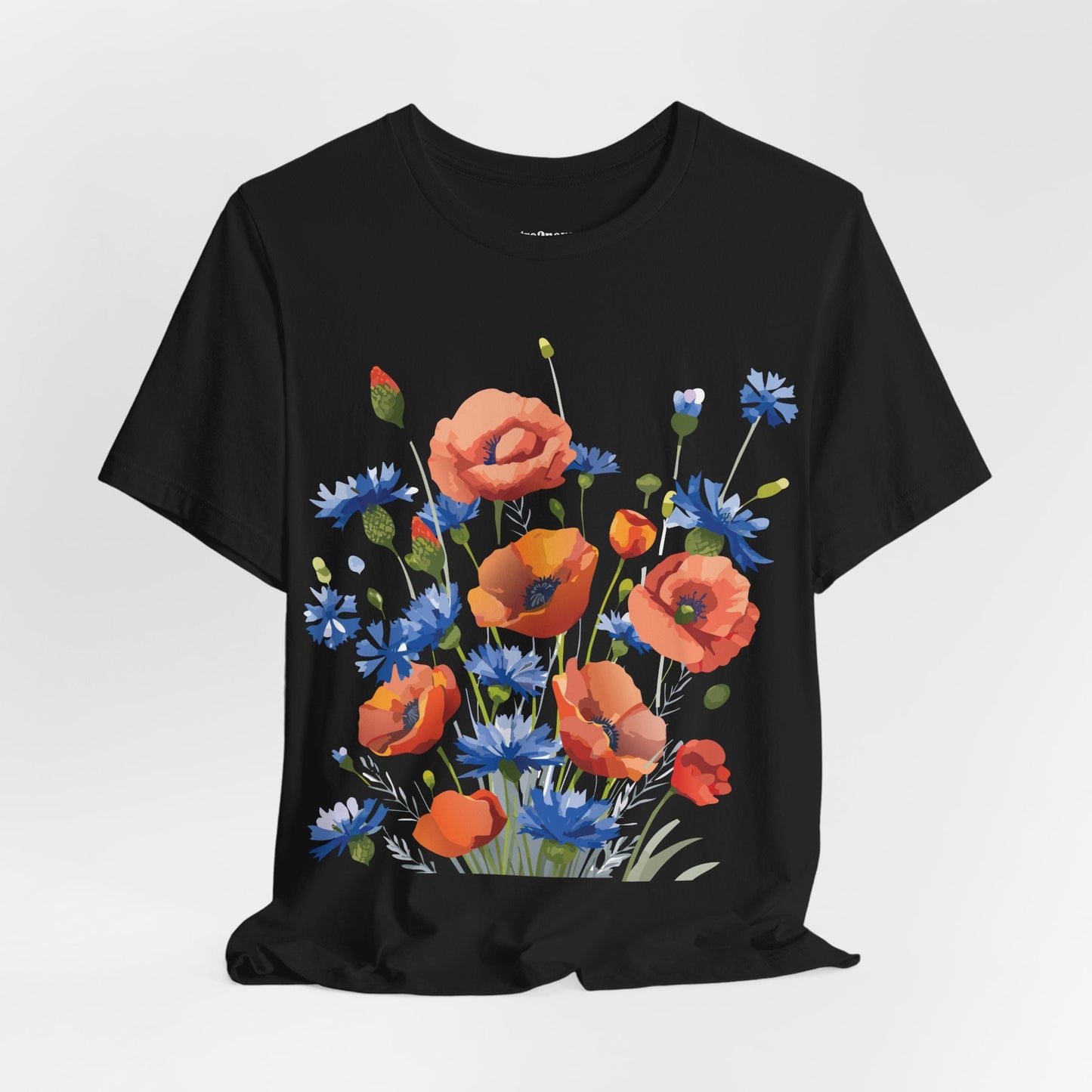 Unisex Floral Shirt Floral Print Tee Lightweight Breathable Fabric Short Sleeve Casual Wear