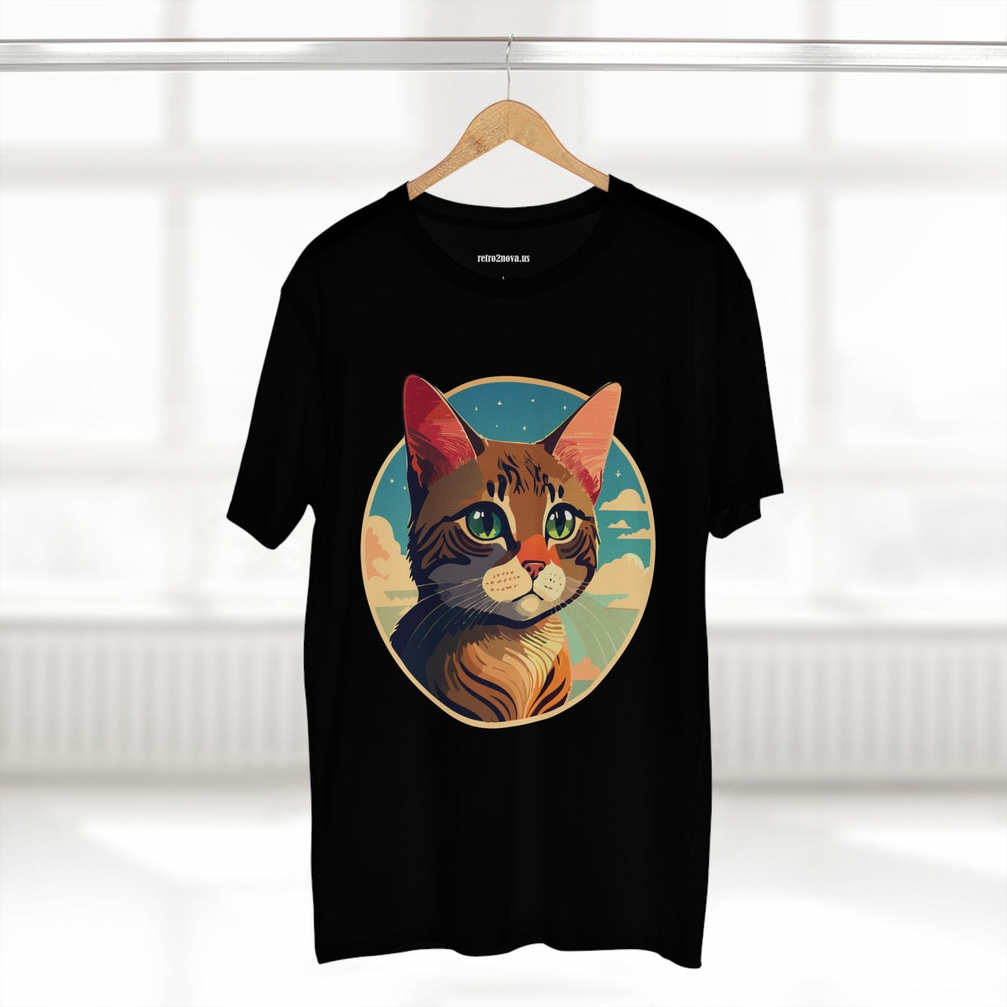 Animals Shirt Cat Design Unisex Premium Cotton Tee With Original Art From Retro2Nova Collection Exclusive Edition