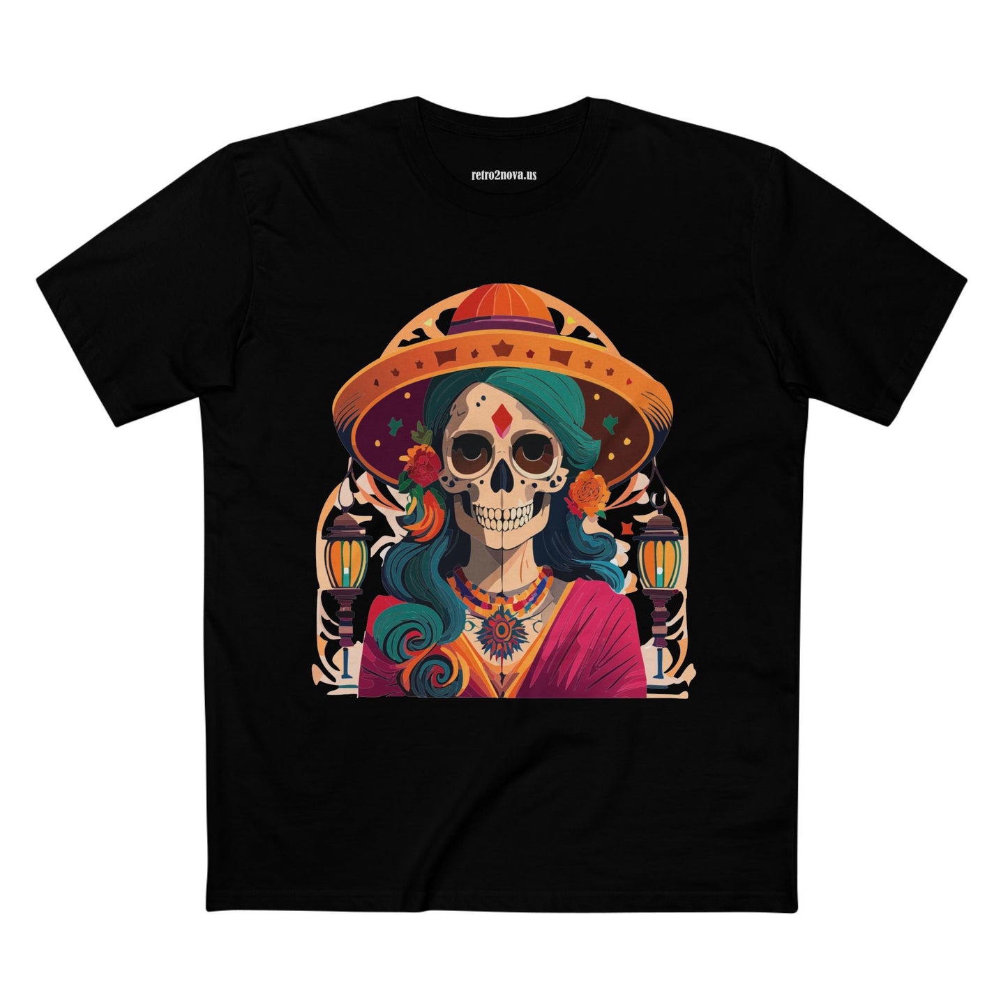 Skull Shirt Skeleton Shirt Unisex Premium Cotton Tee With Original Art Design By Retro2Nova