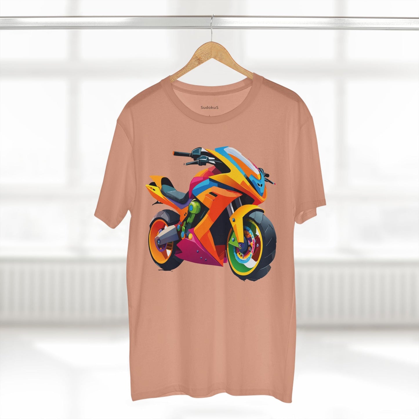Moto Bike Graphic Unisex 100 Cotton Staple Tee 8
