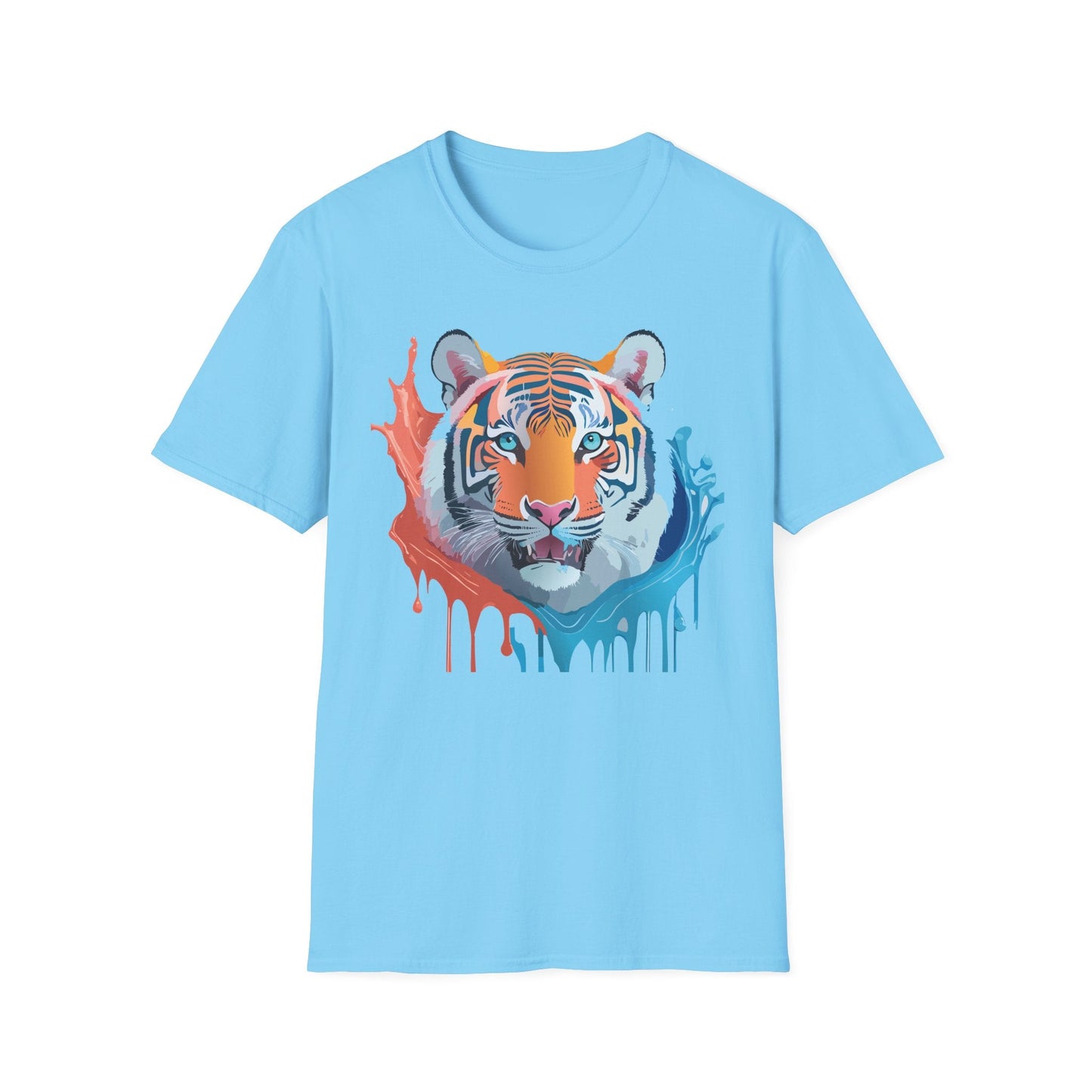 Unisex Tiger Tee Gildan Softstyle Animal Print Shirt Ring Spun Cotton