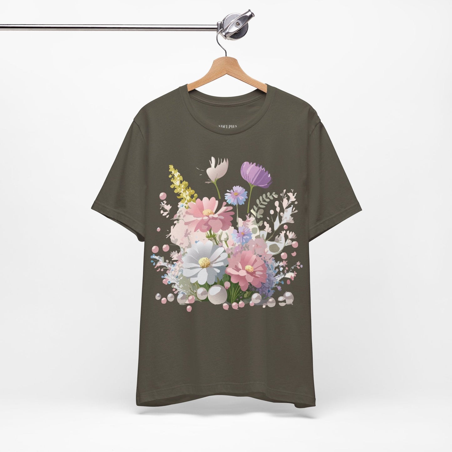 Adelpha Floral Graphic T Shirt Unisex Jersey Short Sleeve Art Design Vintage Inspired Premium