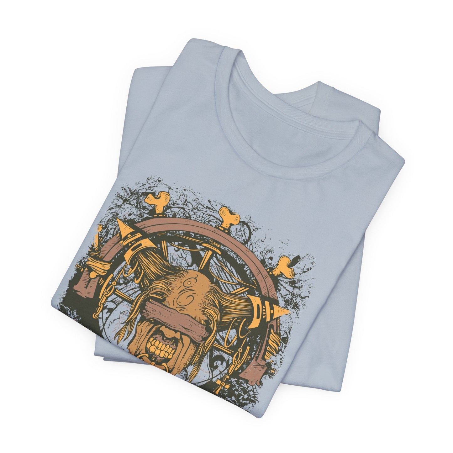 Skull Nordic Warrior Graphic Unisex Cotton T-Shirt r12