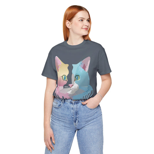 Cat Graphic Unisex 100 Cotton Vintage Design Tee 20