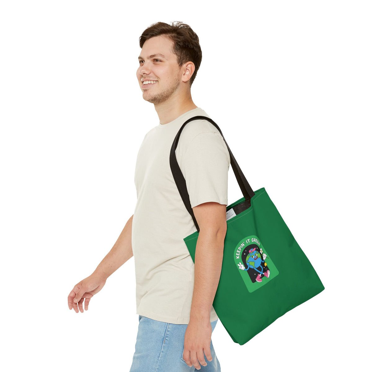 ECO GREEN COLOR CANVAS BAG HIGH-QUALITY 100% SPUN POLYESTER 3 SIZES BAG-E6