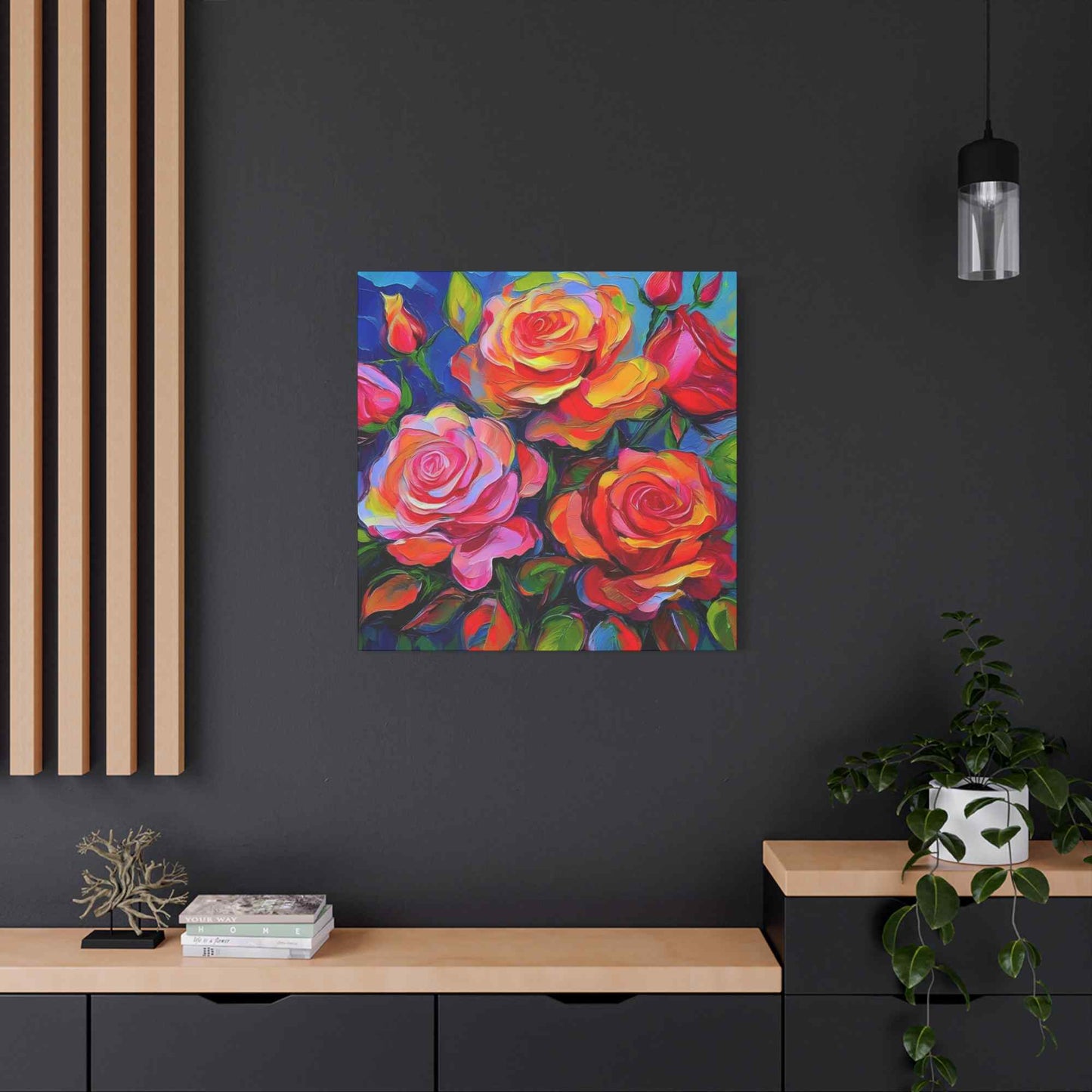 Orange Roses Print Canvas, Roses Oil Paint Print 20x20, 24x24, 30x30, 32x32, 36x36, Floral Art Design Print Non-Frame MC-18