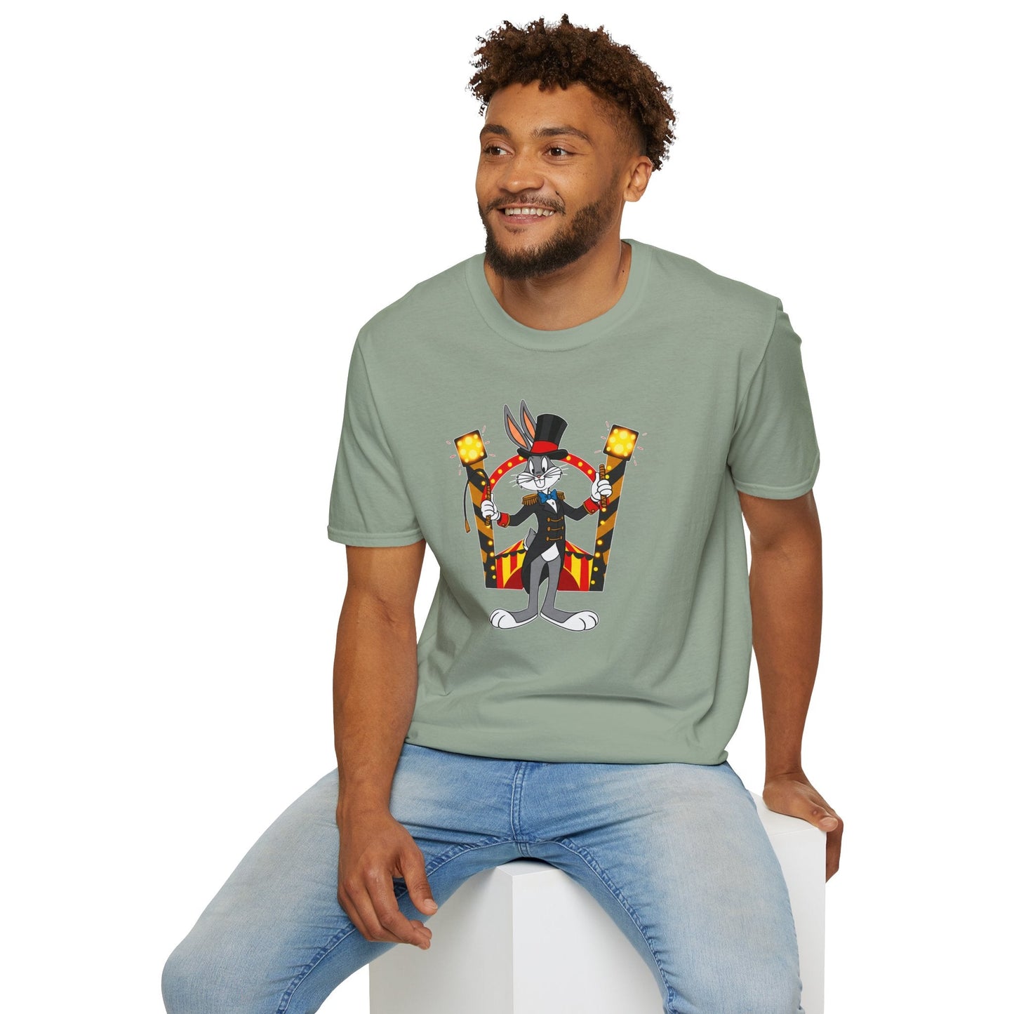 Cartoon Bunny Graphic Unisex Cotton Animal Animation Artwork Design Tee 14