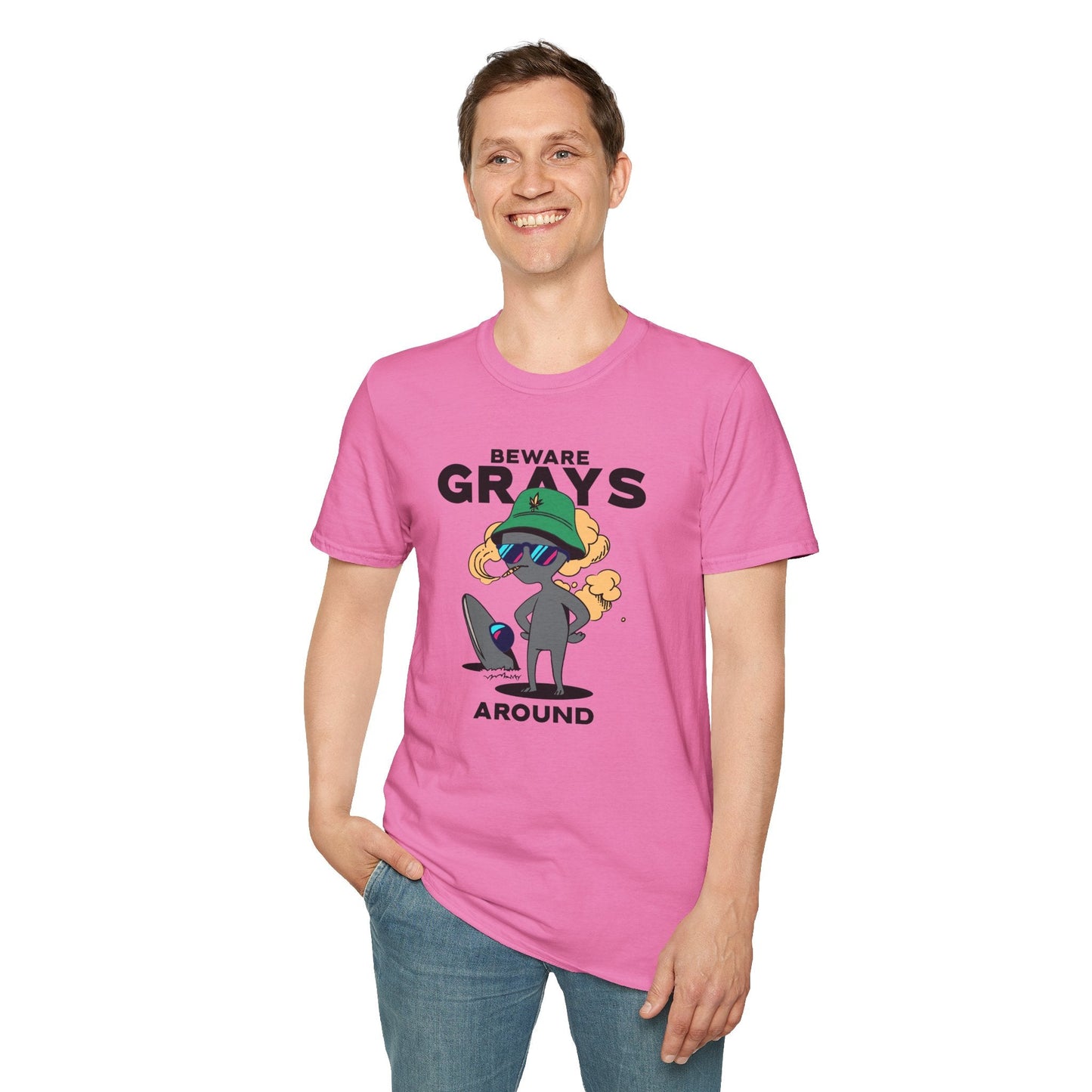 Funny Aliens UFO Graphic Unisex Cotton T-Shirt  18
