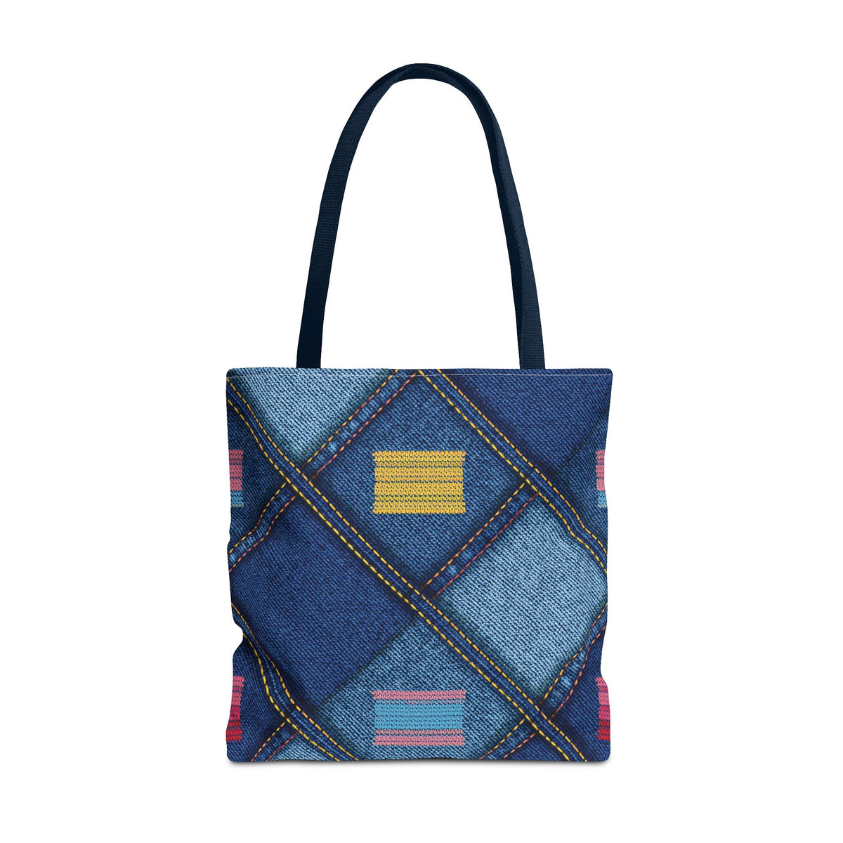 Denim Fabric Imitation Print Unisex Canvas Bag Poly Spun 3 Sizes Tote Bag 146