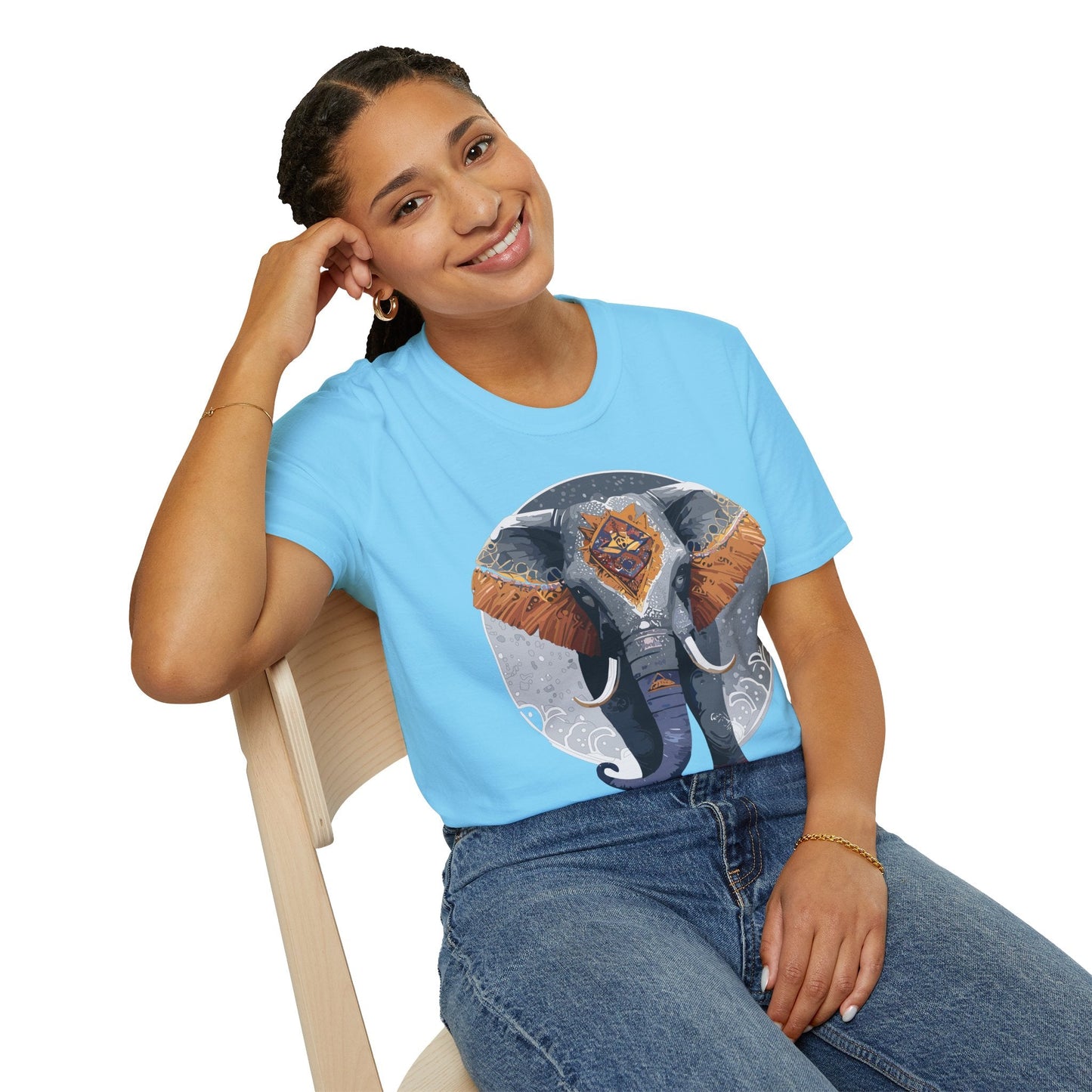 Elephant T Shirt Unisex Short Sleeve Tee SoftStyle Gildan 64000 One Hundred Percent Cotton