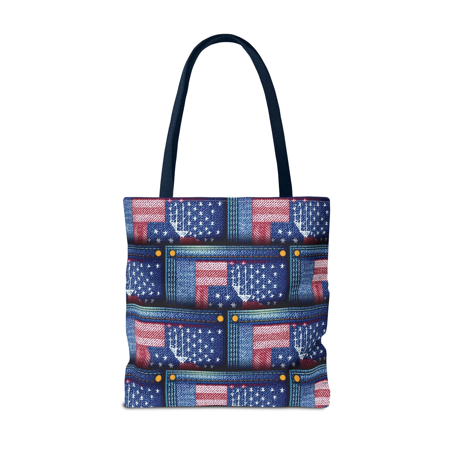 4th of July Graphic Denim Fabric Imitation Print Unisex Canvas Bag Poly Spun 3 Sizes Tote Bag 200-15