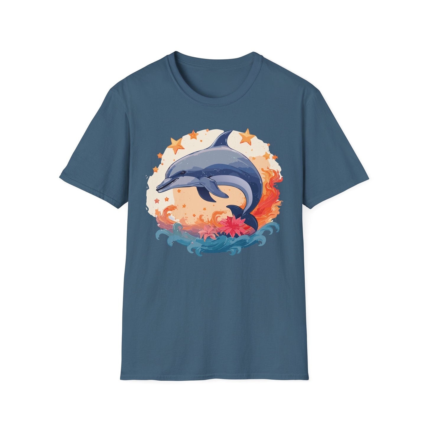 Dolphin Shirt Unisex Tee Gildan Softstyle 64000 100 Percent Ring Spun Cotton Comfort Wear