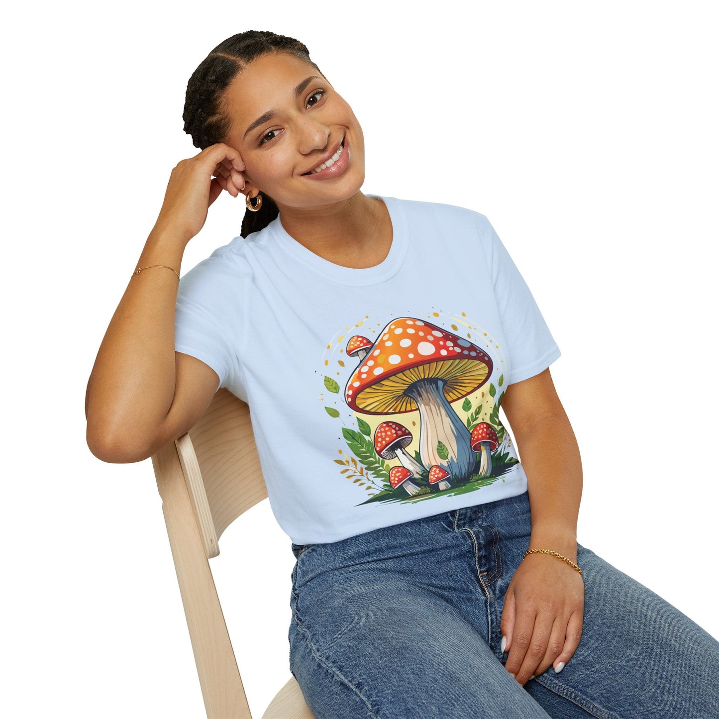 Mashroom Tee Shirt Unisex Funny Mashroom Design Softstyle 64000 Ring Spun Cotton Tee