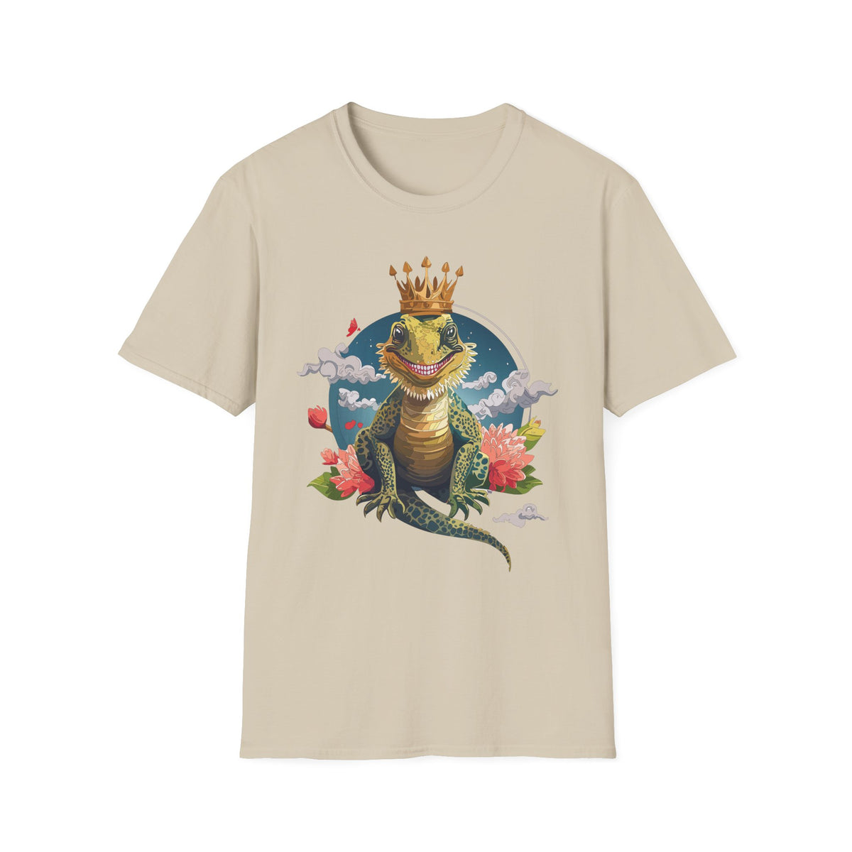 Crowned Lizard King T-Shirt | Royal Gecko Illustration