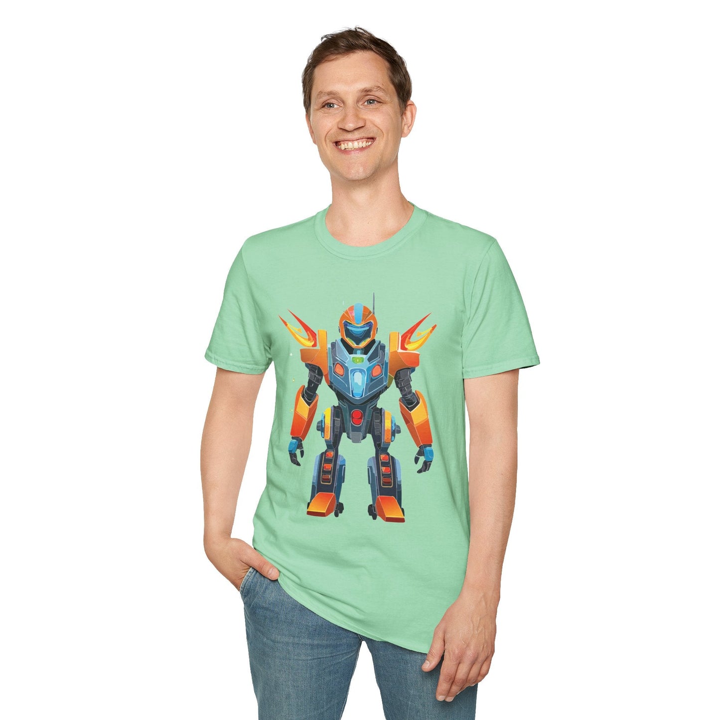 Cyborg Tee Unisex Robot Shirt Terminator Graphic Short Sleeve Tee Gildan Softstyle 64000 Cotton