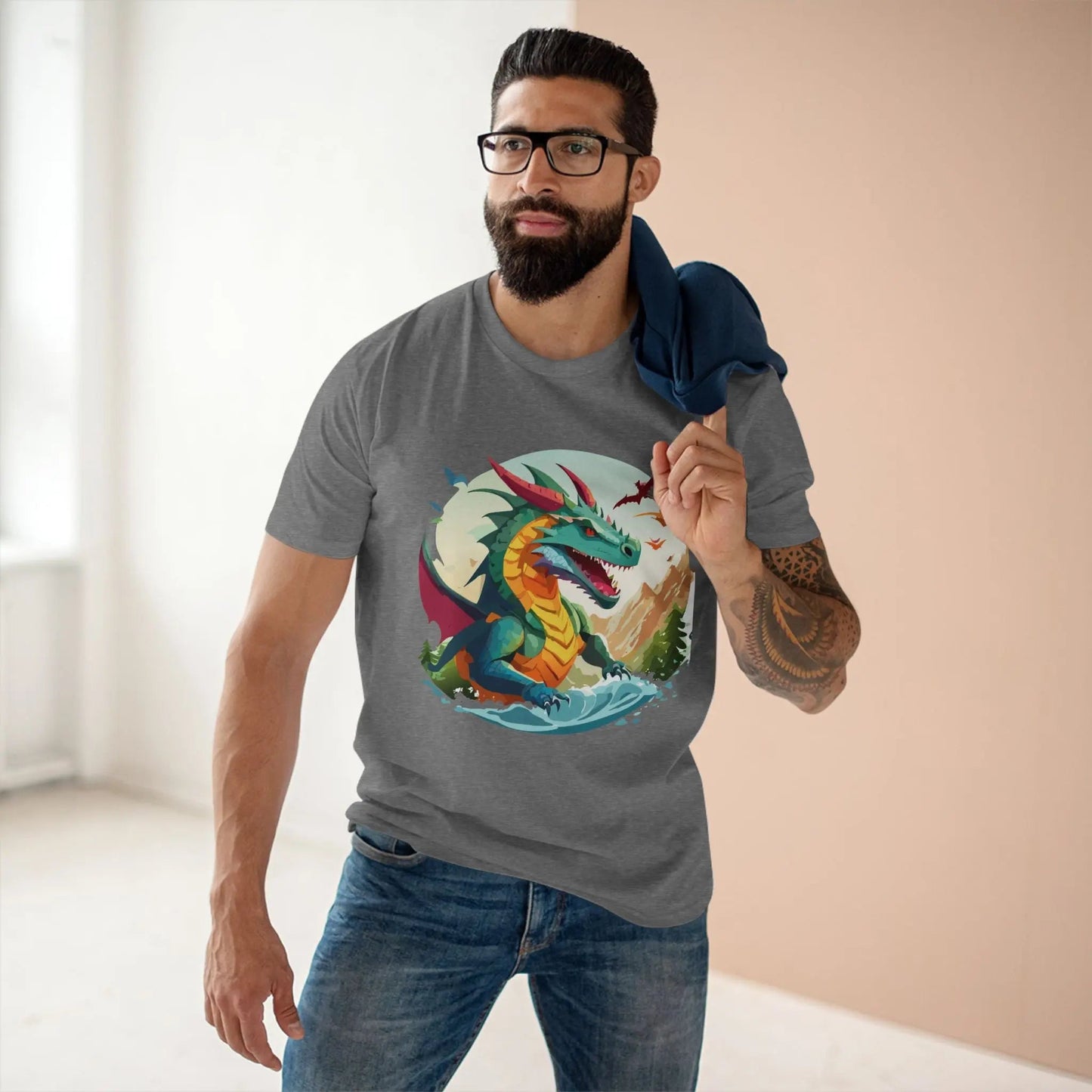 Dragon Graphic Unisex 100 Cotton Staple Tee 26