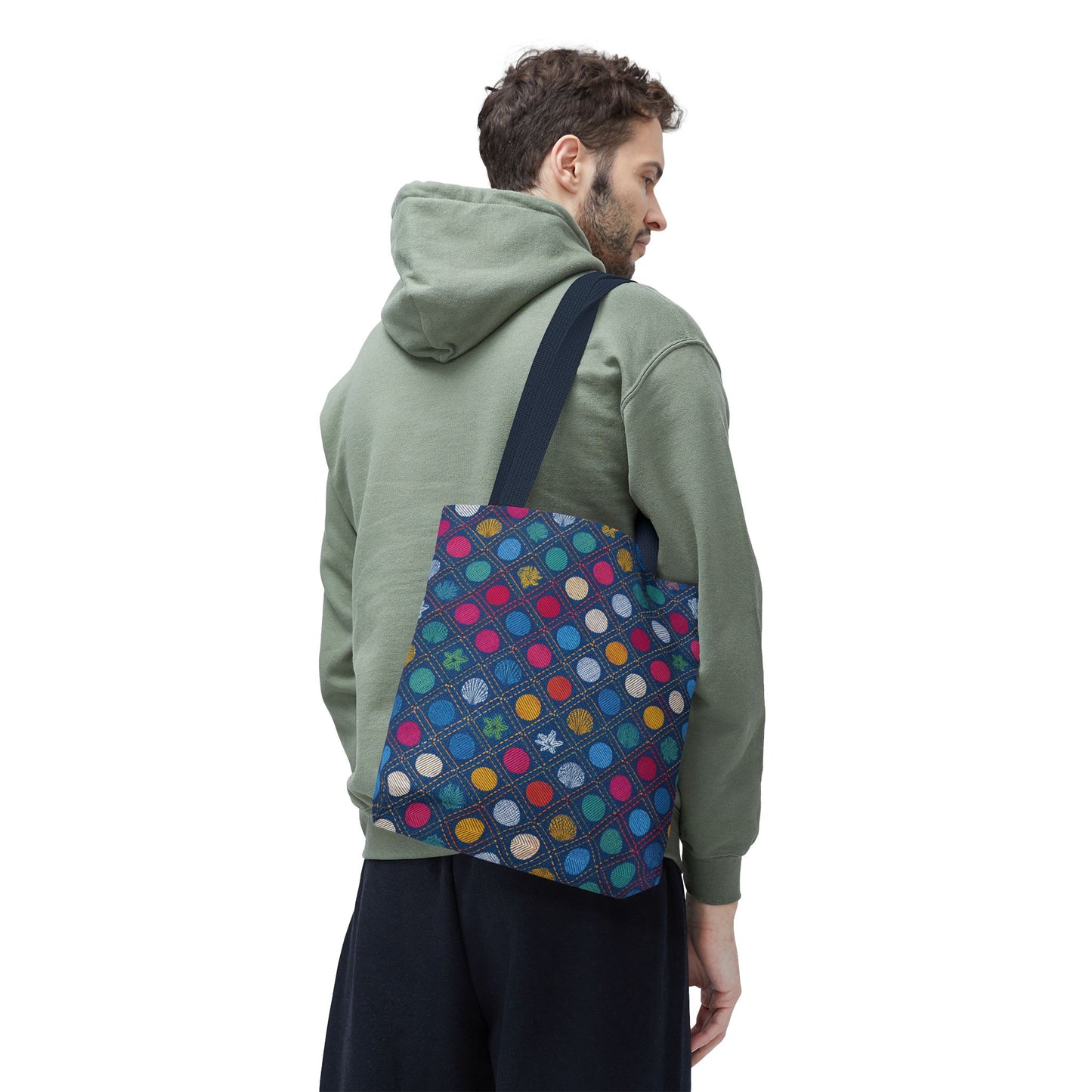Denim Fabric Imitation Print Unisex Canvas Bag Poly Spun 3 Sizes Tote Bag 182-6
