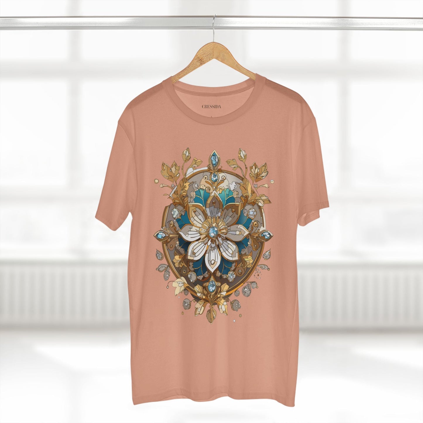 Floral Graphic T-Shirt Unisex 100 Cotton Art Design with Antique Flowers Tee 11