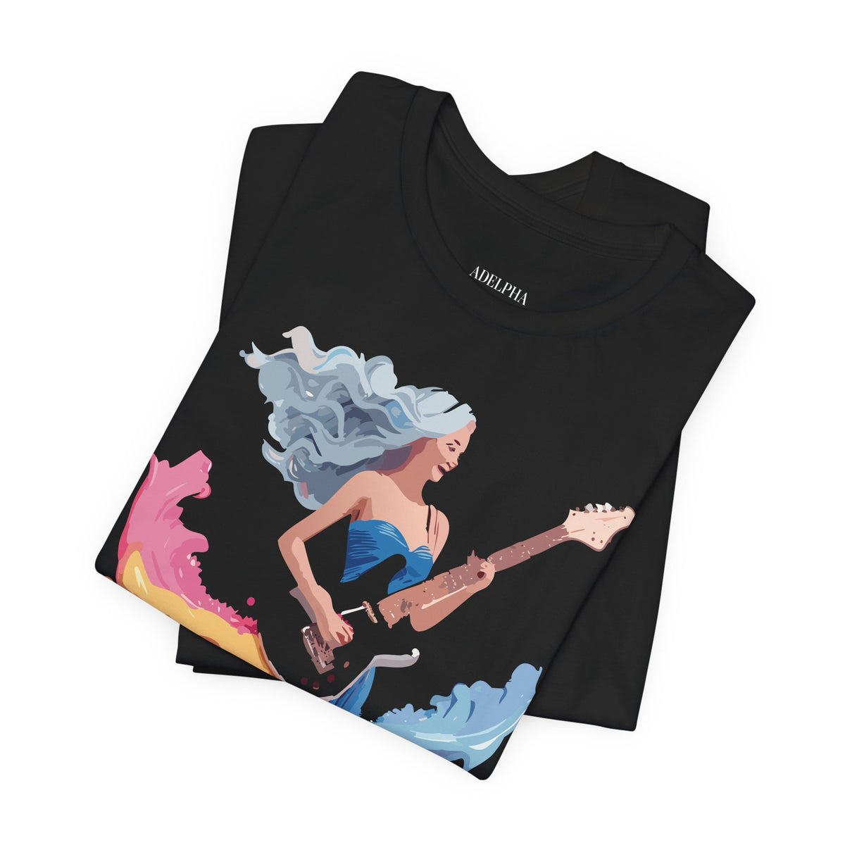 Music Graphic Unisex Cotton Bella+Canvas Tee with Art Design n168