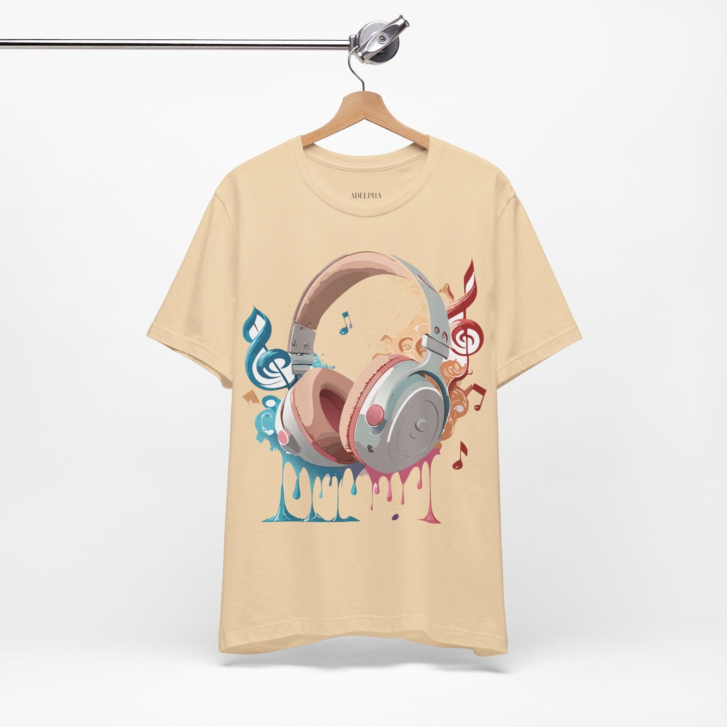 Music Graphic Unisex 100 Cotton Vintage Art with Musical Elements Tee 97