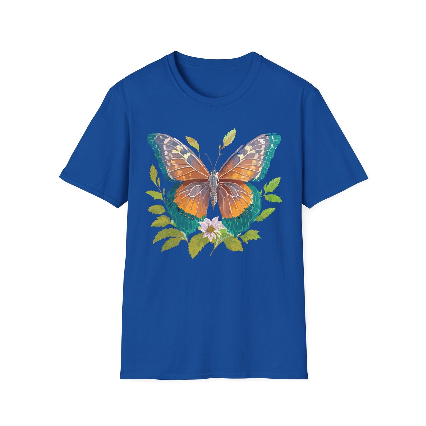 Unisex Butterfly Shirt With Monarch Design Cotton Tee Gildan 64000 Softstyle Comfort